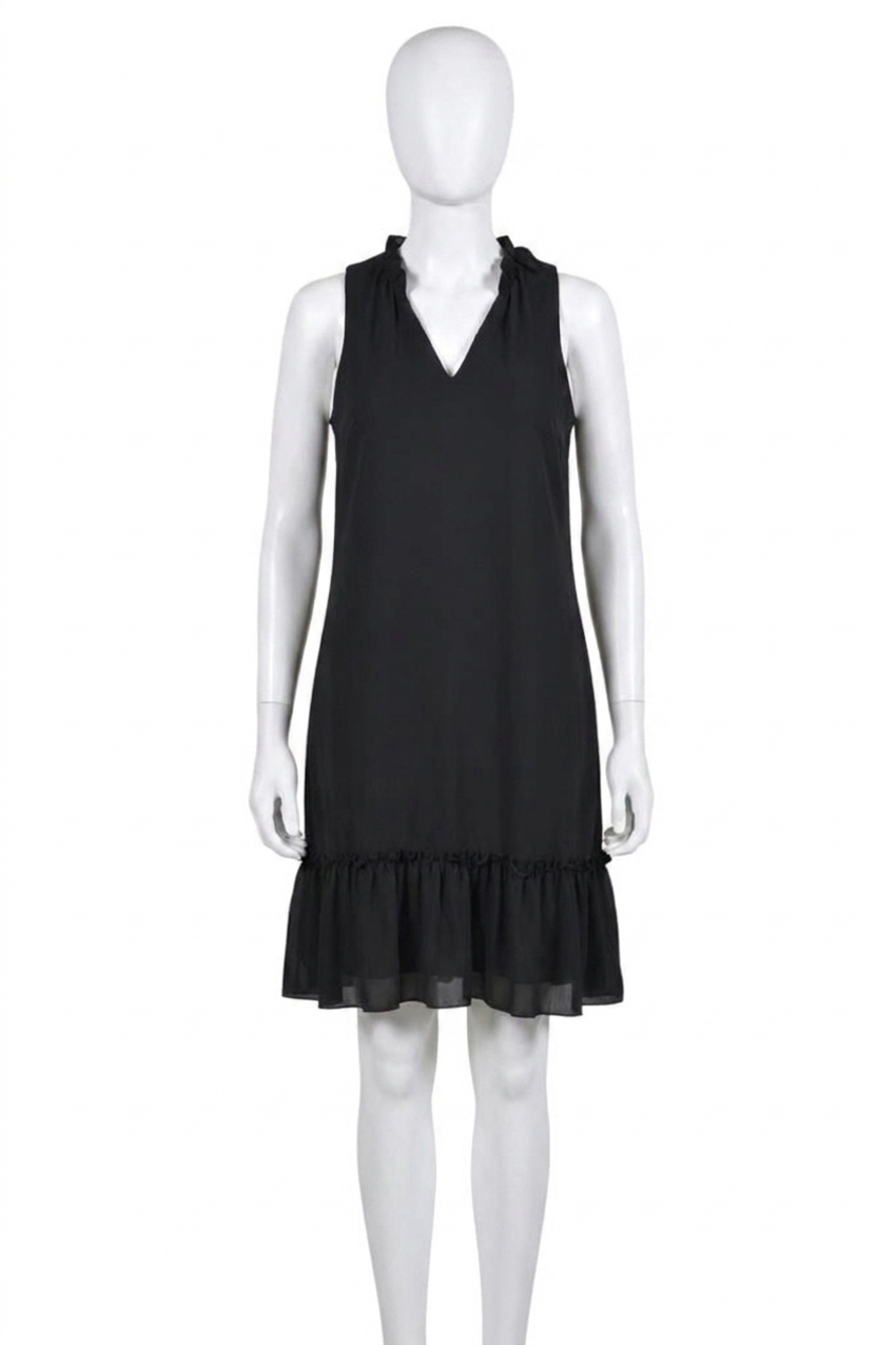NEW FRANK LYMAN tamela sleeveless ruffle bottom dress with detachable necklace i